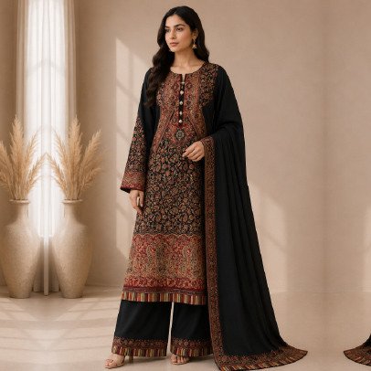 Women's 3 Piece Embroidered Pashmina Suit