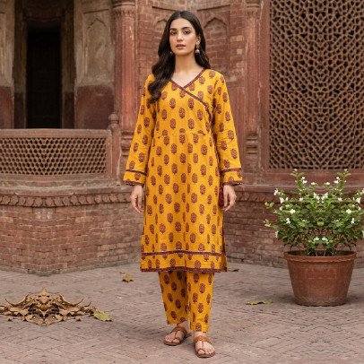 Elegant 2 Piece Lawn Cotton Suit with Lace & Embroidery