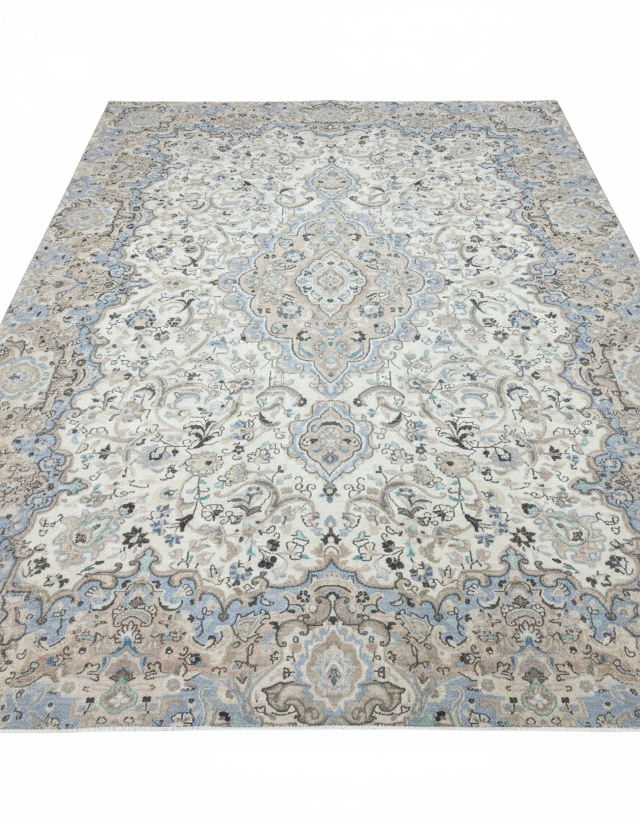 Handmade Persian Vintage Nien Rug – 9'5" x 12'3"