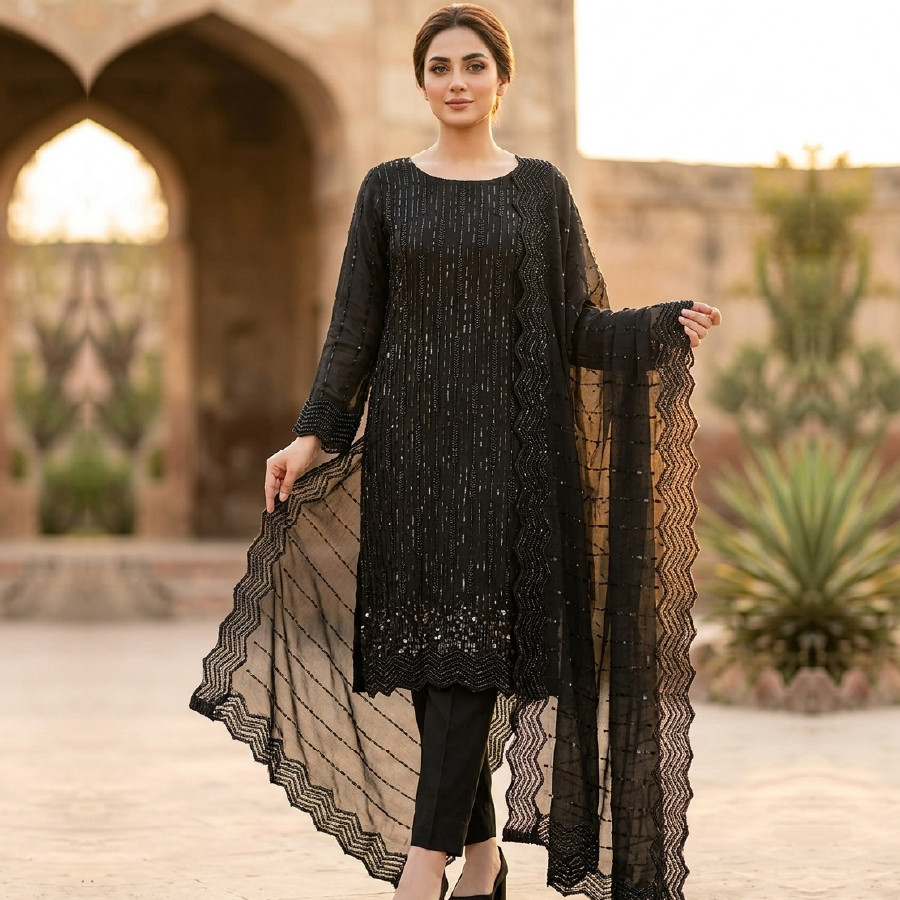 Sheesha Silk Cut Dana 3PC Suit – Medium