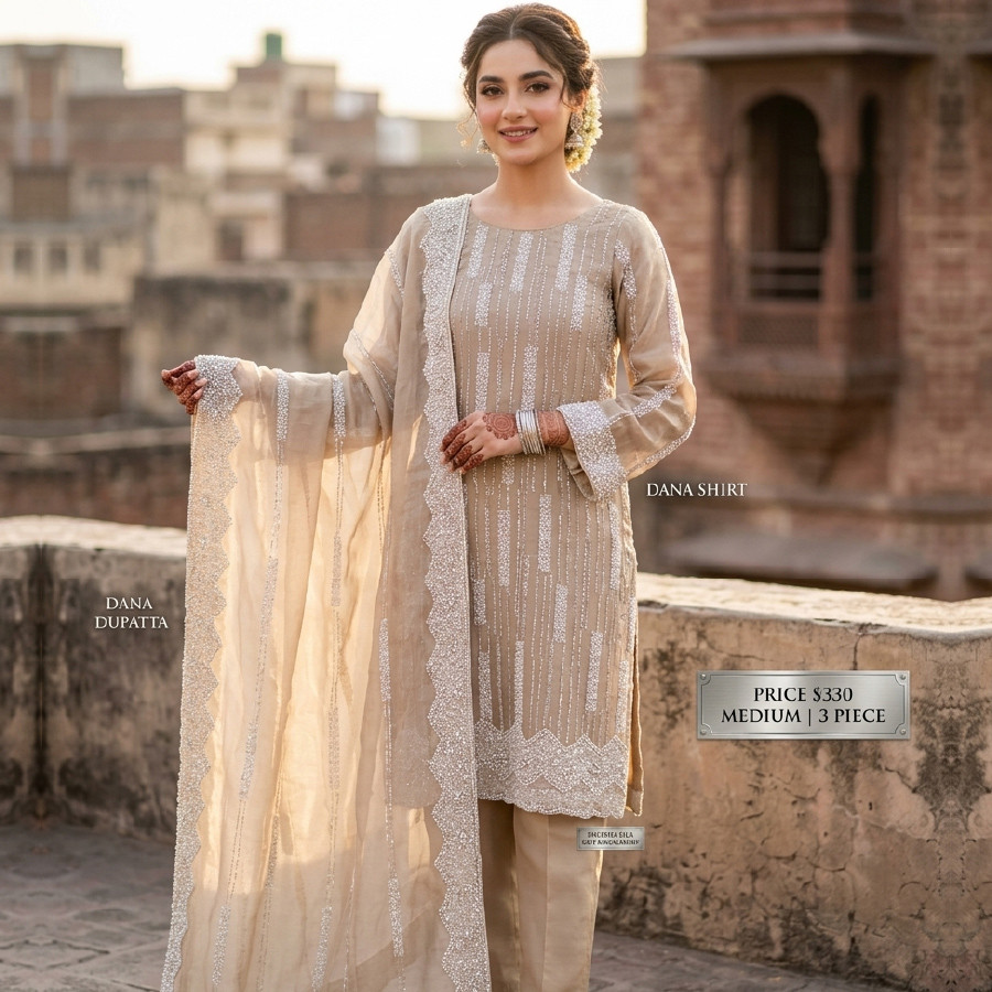 Sheesha Silk Cut Dana 3PC Suit – Elegant Medium Set