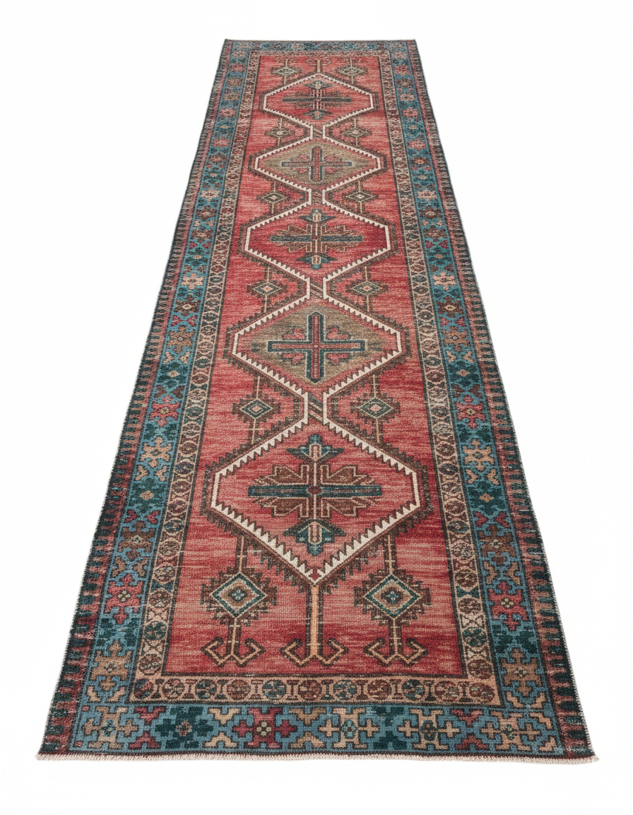 Handmade Vintage Sherazi Runner – 3'4" x 10'1"