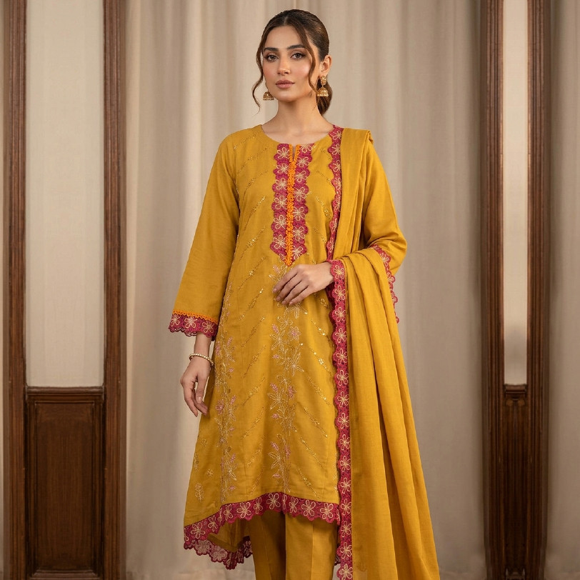 Bareeze Embroidered 3-Piece Suit – Small/Medium