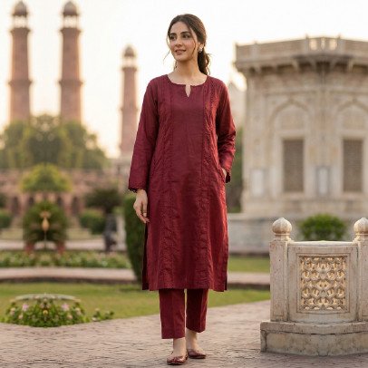 Elegant 2-Piece Lawn Cotton Suit with Lace & Embroidery