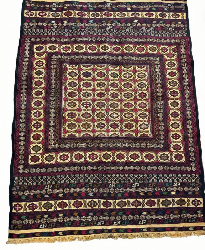 Handmade Persian Milliki Killim Carpet – Wool Blend, Multicolor (6×4 ft)