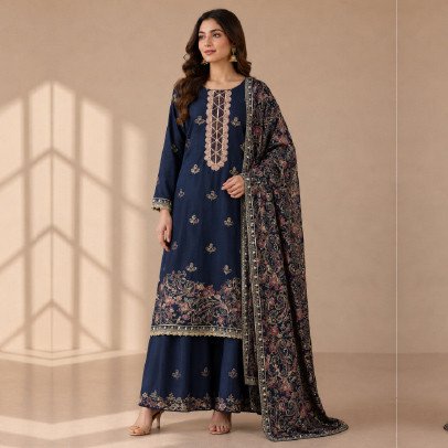 Bareeze Fully Embroidered 3 Piece Suit – Formal Wear