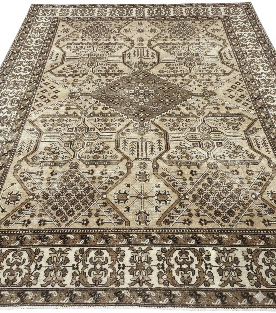 Handmade Persian Vintage Bakhtiari Rug – 9'5" x 12'