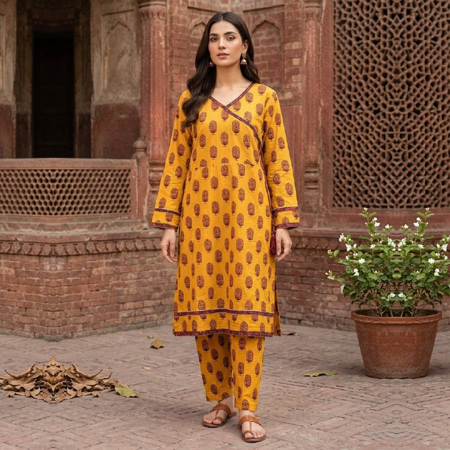 Elegant 2 Piece Lawn Cotton Suit with Lace & Embroidery
