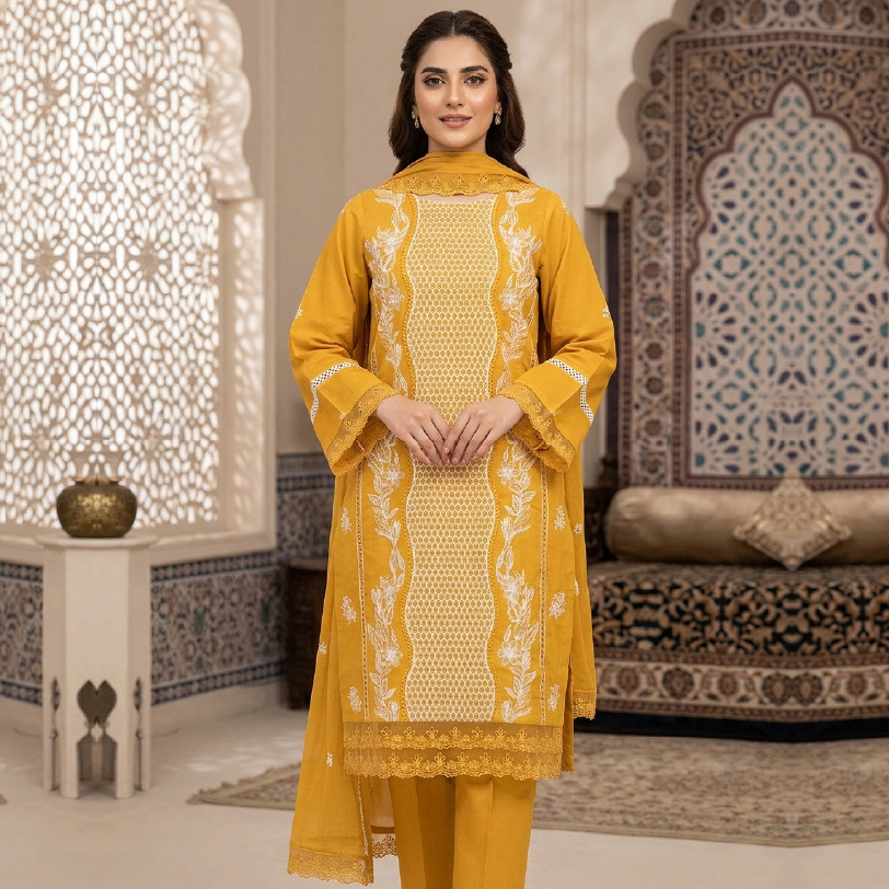 Bareeze Embroidered 3-Piece Suit – Small/Medium