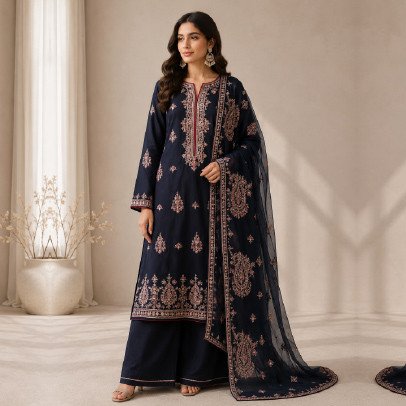 Bareeze Fully Embroidered 3 Piece Formal Suit