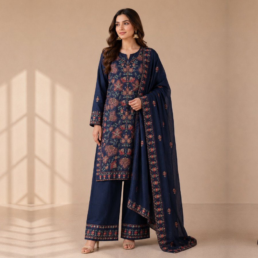Bareeze 3 Piece Fully Embroidered Suit – Formal Wear
