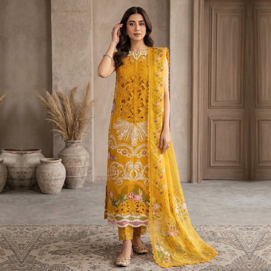 Luxury 3 Piece Heavy Embroidered Suit
