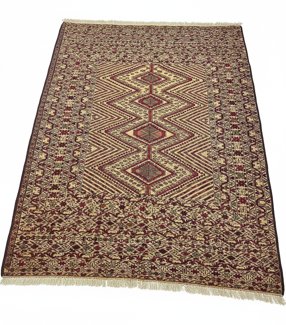 Handmade Persian Milliki Killim Rug – Wool Blend, Multicolor (6×4 ft)