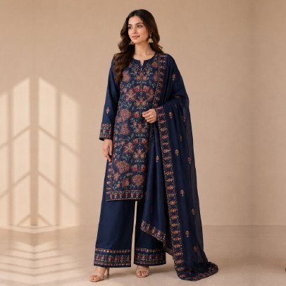 Bareeze 3 Piece Fully Embroidered Suit – Formal Wear