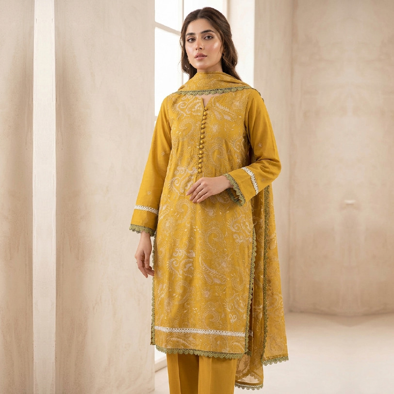 Bareeze Embroidered 3-Piece Suit – Small/Medium
