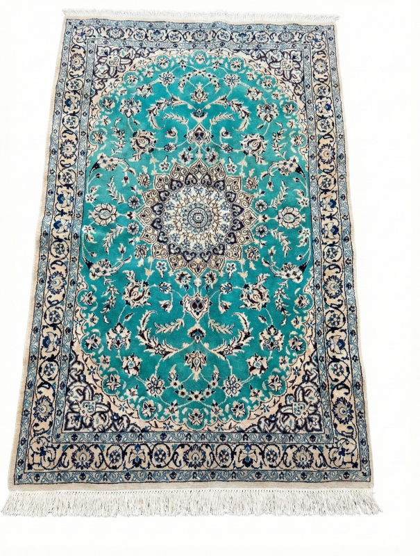 Handmade Persian Tiffany Nian Silk & Wool Carpet – 6×4 ft | Floral Design