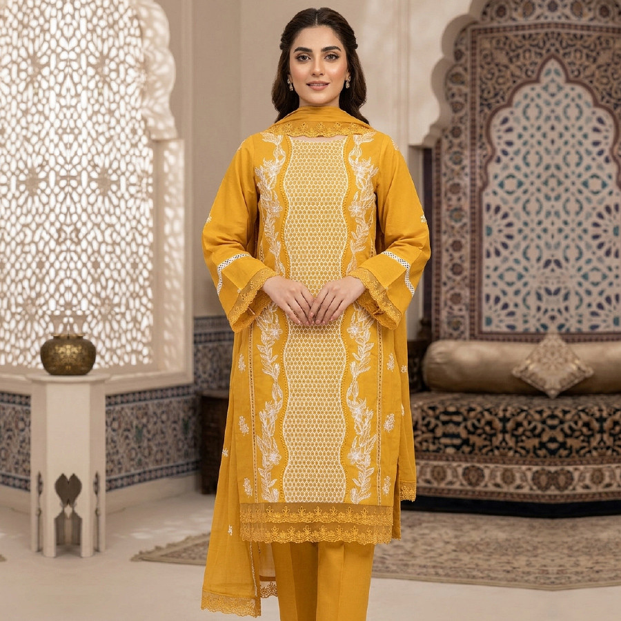 Bareeze Embroidered 3-Piece Suit – Small/Medium